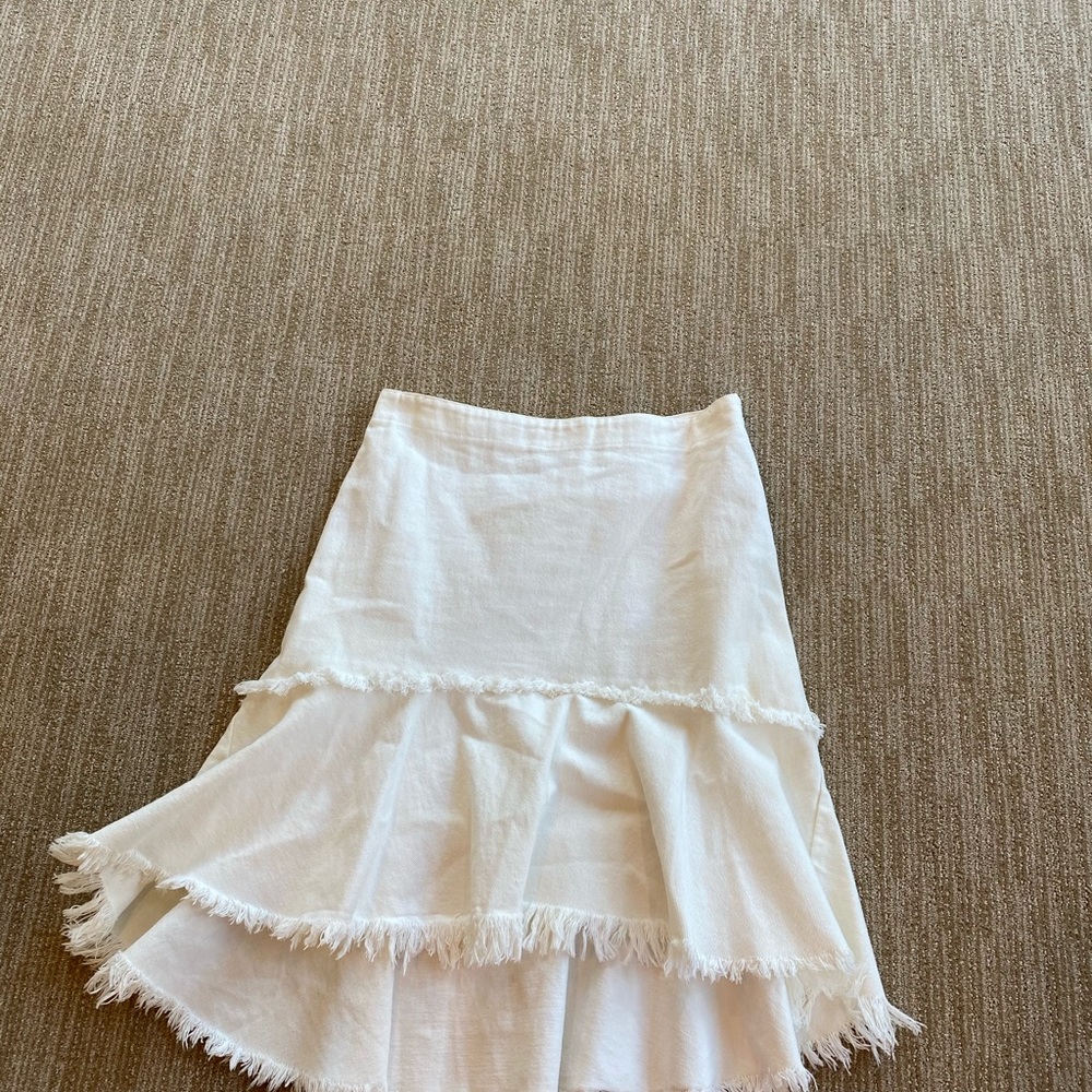 JOA white denim skirt